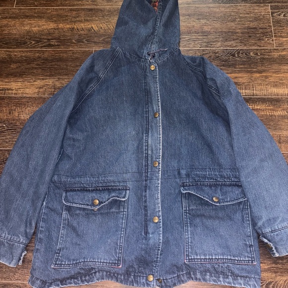 Vintage LL Bean Denim Chore Coat Barn Jacket - Picture 6 of 7